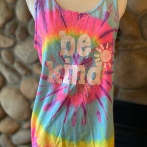 Be Kind” Tie-Dye Tank Top